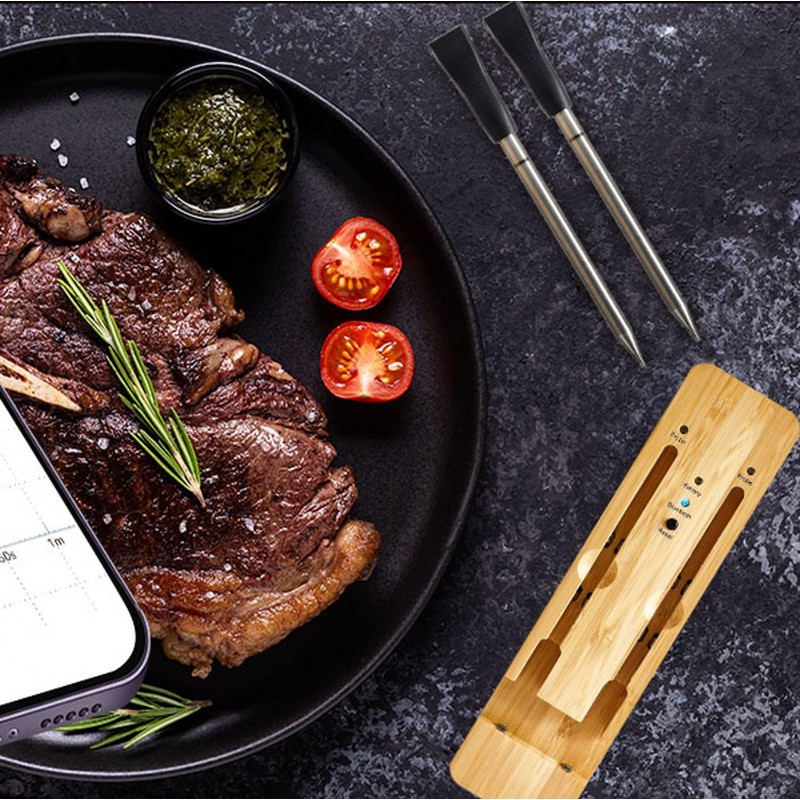 Wadayu Smart Meat Thermometers, APP Control Waterproof Wireless Meat Thermometer