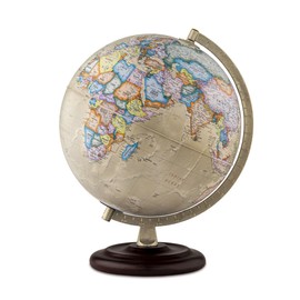 Waypoint Geographic Ambassador Plus Globe, 12" Antique Ocean-Style World Globe, Up-to-Date Reference Globe for Home and Office Decor, 17“ H x 13.5“ W x 12“ D