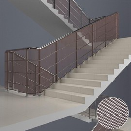 Banister Guard 10 ft L x 2.6 ft H Balcony Netting for Pets Stairs Railing Nylon Net Stairway Balcony Mesh Netting Banister Stair Net Balcony Safety Net Stair Guard for Indoor & Outdoor(Brown)