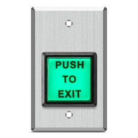 Push to Exit Button, Briidea Indoor Green Square Request to Exit Button with Green LED Square, Made of Stainless Steel, Sturdy & Durable