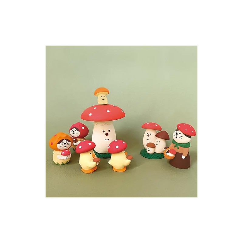 Deco Corporation Concombre Mushroom Girl Cat Size: Approx. W3 D3.2