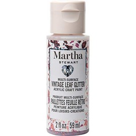 Martha Stewart Crafts Family Friendly Multi-Surface Vintage Leaf Glitter Acrylic Craft Paint, Jellybean