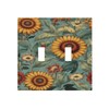 Azjincos Decorative Art Light Switch Covers Sun Flowers 2 Gang