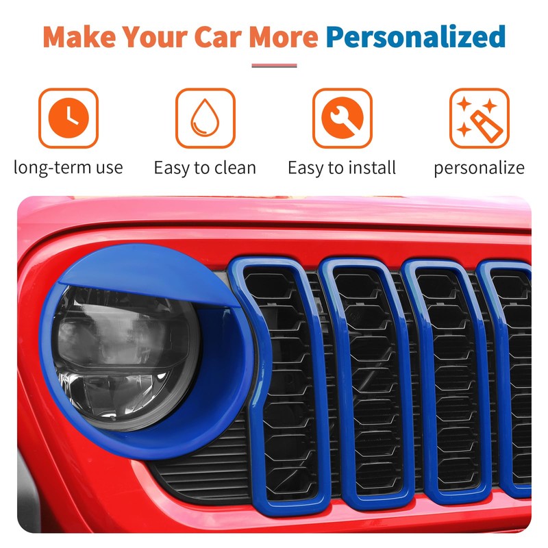 JeCar 9pcs Blue Angry Bird Style Headlight Covers & Grill