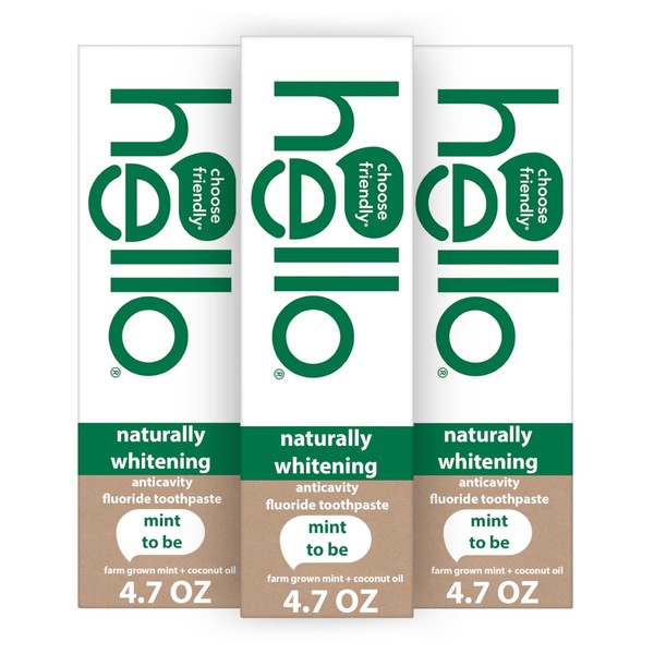 hello Naturally Whitening Fluoride Toothpaste, Natural Whitening Toothpaste with Coconut