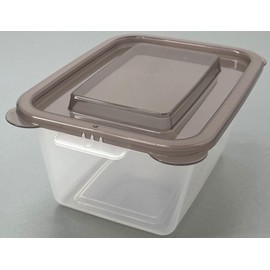 T-world Lid and Lid Storage Container, 23.7 fl oz (700 ml), Set of 2, Brown, Made in Japan