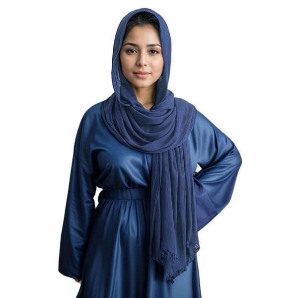 MiaoChoice Cotton Linen Plain Hijab Scarf For Women,Muslim Viscose Crinkle