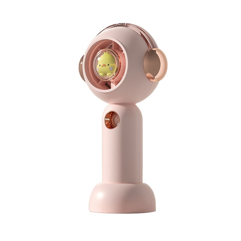 Portable Handheld Misting Fan Cute Cartoon USB Rechargeable Personal Fan
