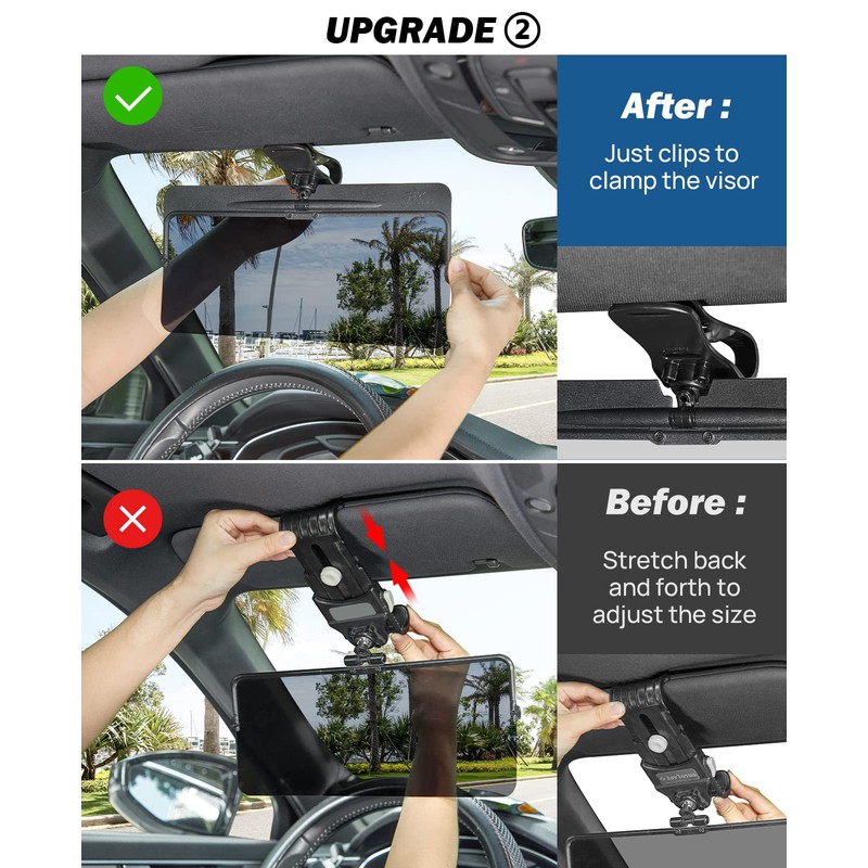 JOYTUTUS Sun Visor Extender for Car - Universal Anti-Glare Polarized