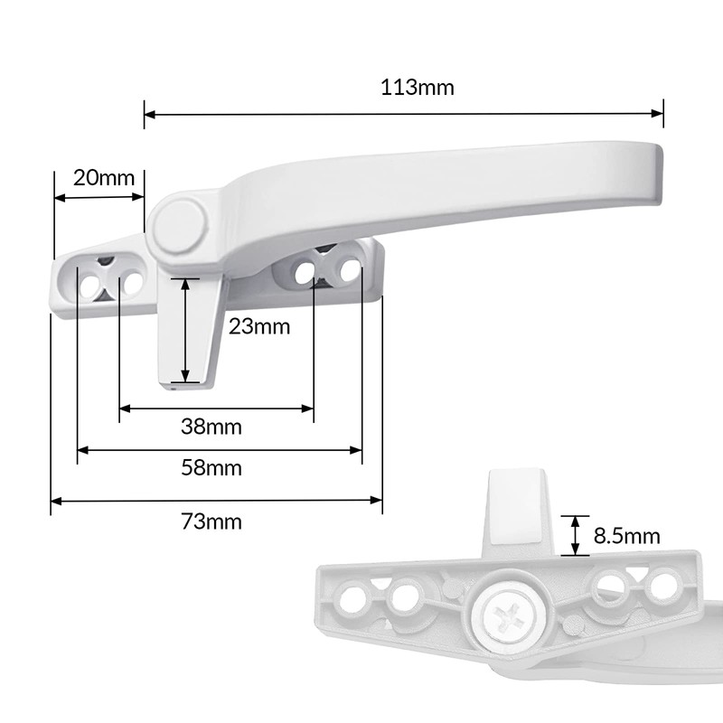 LOVIVER Replacement Window Handles Right/Left Hand,Zinc Alloy Window Hardware,Window Handle