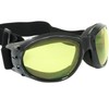 MotoFrames Vulcan Padded Shatterproof Anti-Fog Motorcycle Goggles Black Frames w/Yellow
