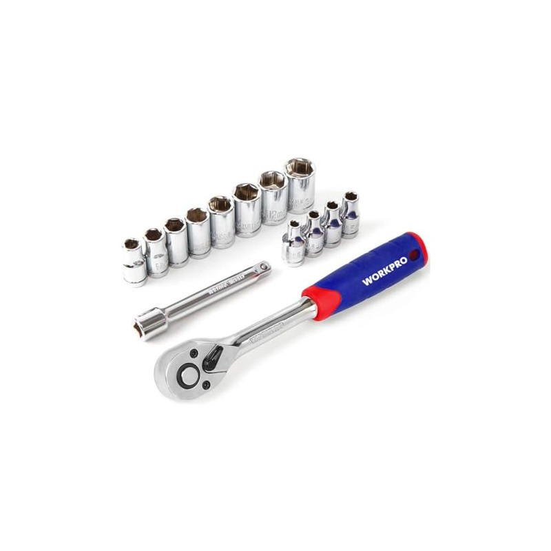 WORKPRO WP202585 3/8DR Socket Wrench Set, 12 Piece Set, 0.4