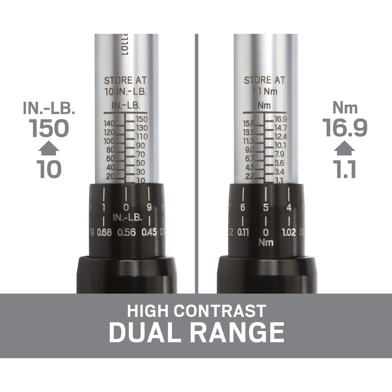 TEKTON 1/4 Inch Drive Dual-Direction Click Torque Wrench (10-150 in.-lb.)