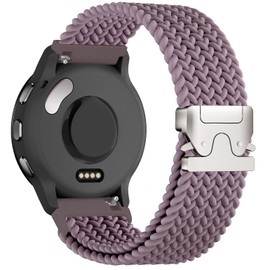 Oanux 18mm Stretchy Braided Nylon Compatible with Garmin Venu 3S Watch Band 41mm/Vivoactive 4S/Vivomove 3S/Venu 2S/Forerunner 255S 265S, Parachute Buckle Elastic Soft Sport Strap for Women Men