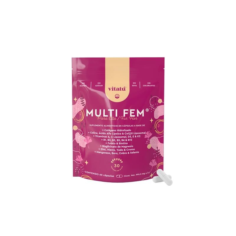 Vitatú Multifem Multivitamínico Mujer Cápsulas Días Colágeno Hidrolizado Vitaminas Minerales