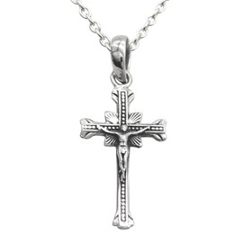 925 Sterling Silver Jesus Cross Necklace – Crucifix Pendant, Catholic Christian Jewelry for Men & Women, INRI Faith Necklace with Adjustable Chain, Religious Gift for Christmas & Special Occasions.
