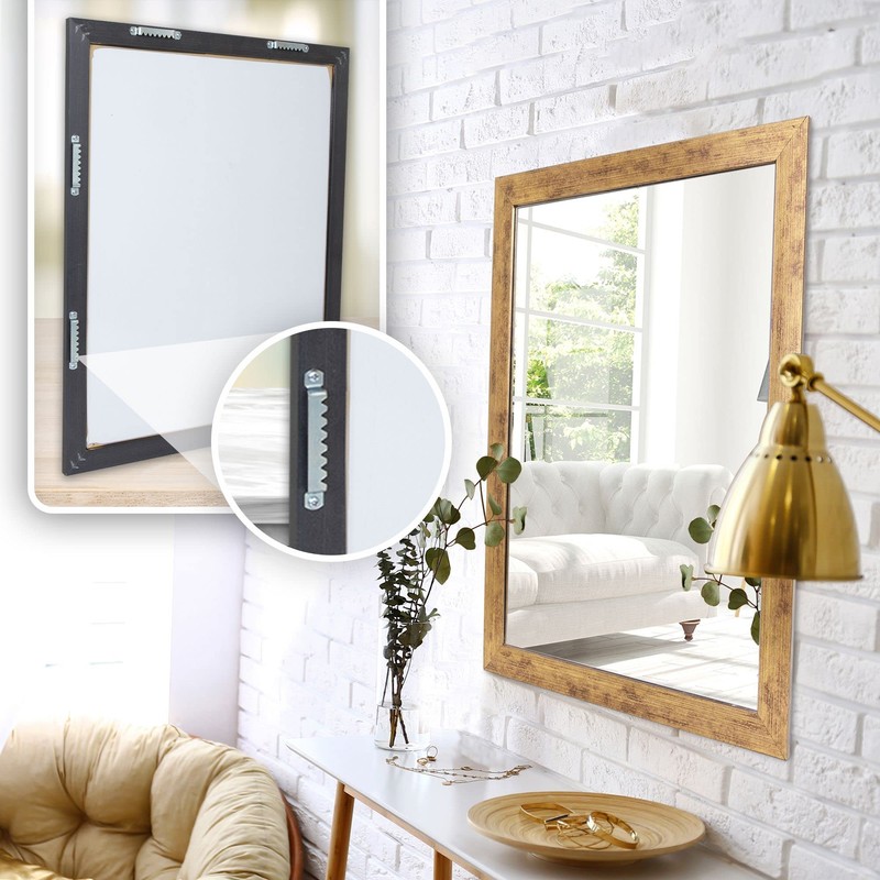 Decorative Wall Mirror Hangs Horizontal and Vertical Rectangular Standard Frame