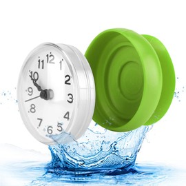 Pomya Reloj de Pared con Ventosa, Reloj de Pared con Ventosa, Reloj de Ducha Resistente al Agua, Mini Reloj Redondo, Accesorios de baño para la Cocina Baño