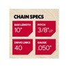 Oregon S40 AdvanceCut Chainsaw/Pole Saw Chain for 10-Inch Bar, 40