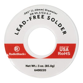 RadioShack SnCu 99.3/0.7 Lead-Free Solder, 0.062" Diameter - 3.0 oz. Spool