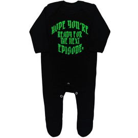 Baby Moo's NEXT EPISODE Baby Sleepsuit | Unisex Cool Hip Hop Rap Music Romper Outfits - Alternative Dre UK (0-3 Months) Black