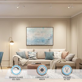 LEONLITE 8.5W LED Track Lighting Heads, H Type Track Light Heads, 45° Dimmable Track Lighting Fixture Ceiling, CRI90 Spotlight Fixture, 2700K/3000K/3500K/4000K/5000K Selectable, Matte White, Pack of 4