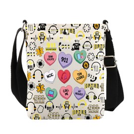 VAMSII 911 Operator Appreciation Gifts Thin Gold Line Crossbody Bag Emergency Dispatcher Gift Law Enforcement Bag (CA911Cross)