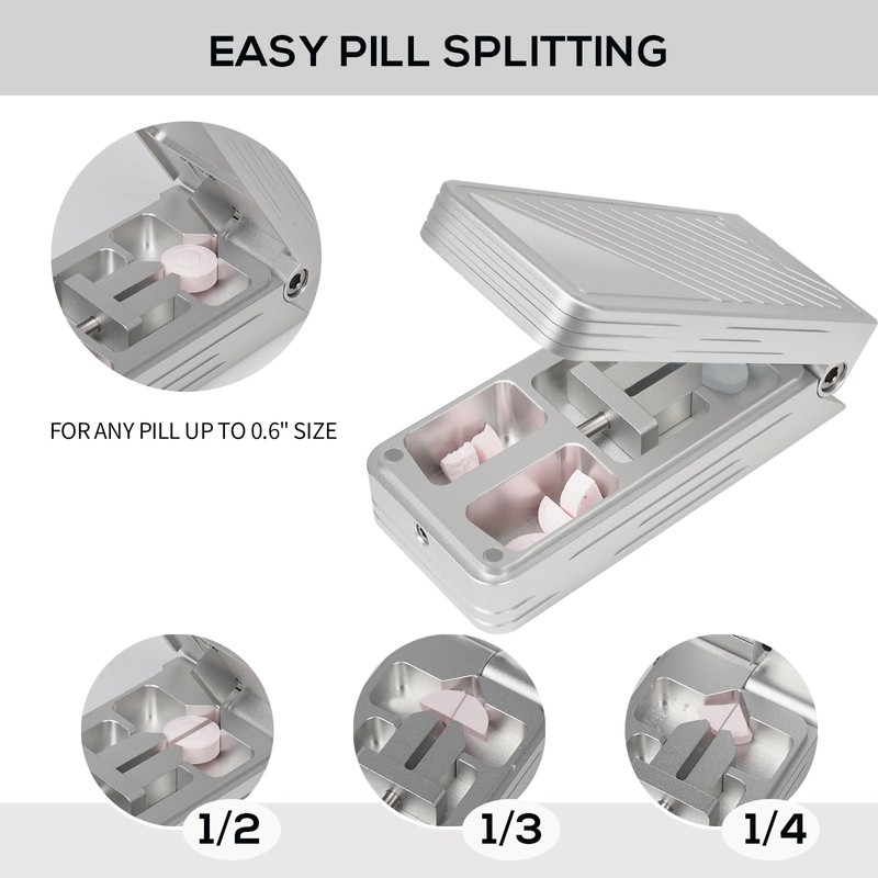 Pill Cutter for Small and Tiny Pills, Professional Aluminum Pill