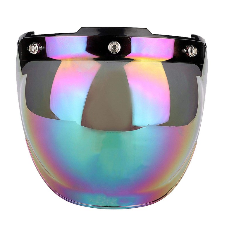 WLGOLD Helmet Windshield, Motorcycle Retro 3 Snap Sun Visor Shield