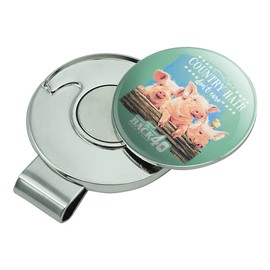 GRAPHICS & MORE Back 40 Country Hair Don't Care Farm Pigs Farm Farming Golf Hat Clip with Magnetic Ball Marker