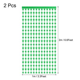 MECCANIXITY 2 Pack Green Stars Backdrop, Green Curtains 3.3x6.6ft Glitter Star Twinkle Decor Foil Fringe Garland Banner Decorations for New Year Birthday Party Wedding Celebration