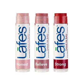 Lafe's Natural Body Care | Tinted Lip Balm Sampler - Honest, Believe, Strong | All Natural & Organic; 3 Pack (.15oz Each)