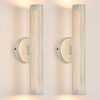 Hardwired Vintage Wall Sconce Set of Two, 3CCT Dimmable White