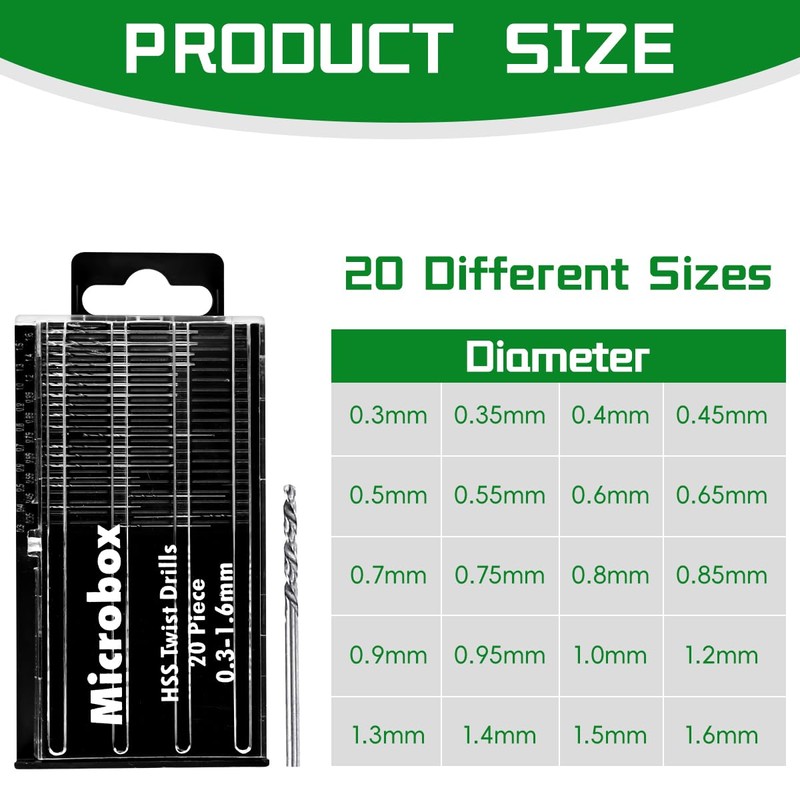 Lotsdonxia 20PCS High-Speed Steel Micro Drill Bit Set – Precision