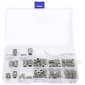 Viking Dreadlocks Beard Beads, Vintage Beard Braiding Beads Dreadlocks Juego de Herramientas Accesorio para Trenzar el Cabello Pulsera Colgante Collar Decoración del Cabello