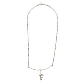 F Initial Letter Alphabet Chain Link Pendant Necklace 70s Vintage Necklace For Women