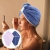 INOOMP Toallas Cabello de Microfibra Ultrafinas 2piezas Azul y Púrpura
