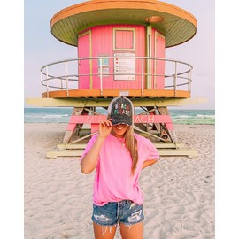 KATYDID Beach Please Baseball Hat - Trucker Hat for Women - Stylish Cute Sun Hat Gray