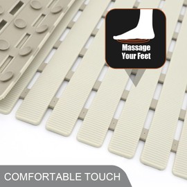 Shower Mat Non Slip Bathtub Mat, Anti Slip Bath Mat for Tub, Shower Floor Mat Non Slip with Drain Hole and Large Suction Cups, 27.5 x15.7 Inch, Easy Dry, Easy to Cut