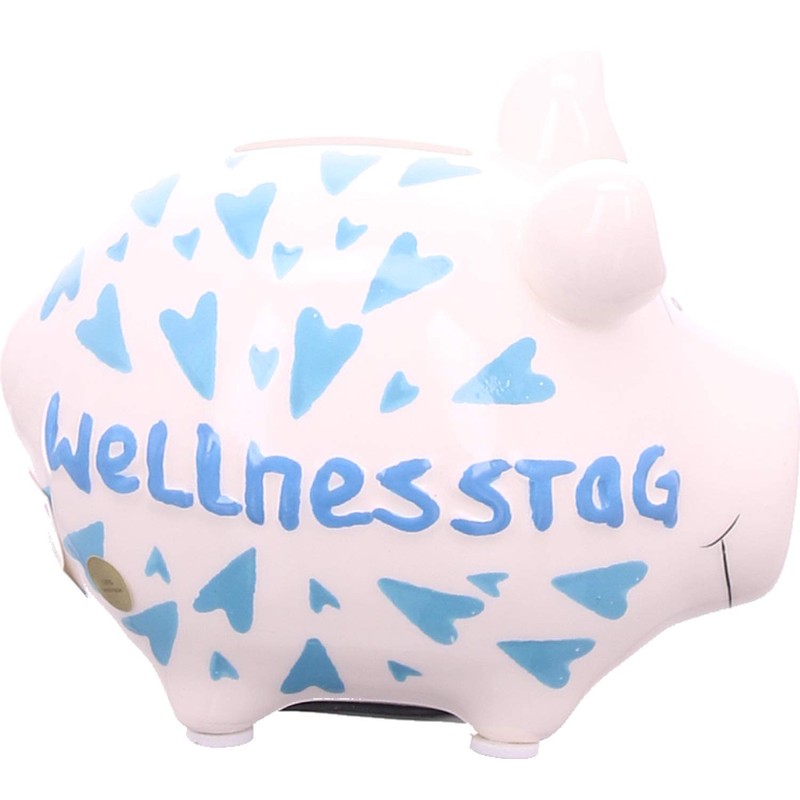 KCG Piggy Bank Wellness Day Ceramic Money Box with Rubber