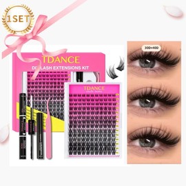 3/2/1SET  MAKE UP Eyelash Clusters Kit 168Pcs with Lash Bond and Seal Glue Waterproof, Eyelashes Remover for Lash Cluster Extensions Kit for Beginner, Lashes Applicator Tool(D-8-16mm Kit) Makeup Cosmetic:_1SET