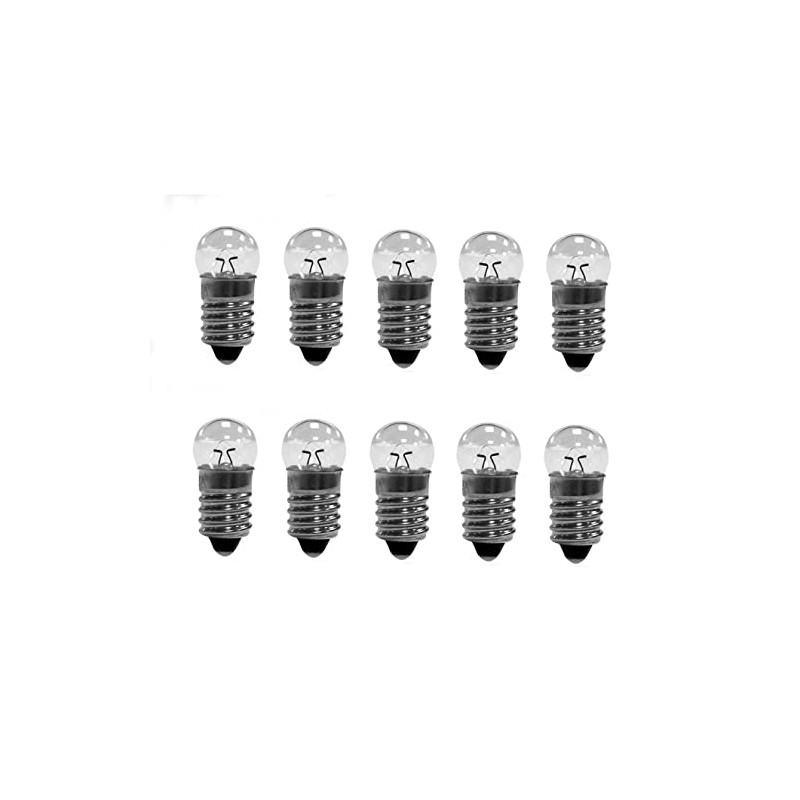 E10 Miniature Lamps or Light Bulbs, 2.5V 0.3A Physical Electrical