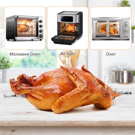 OFFSCH Stainless Steel Air Fryer Rotisserie Fork Universal Roast Chicken Fork for Bbq Grill Meat and Kabobs Cooking Tool 9.84In Durable Rust-Resistant
