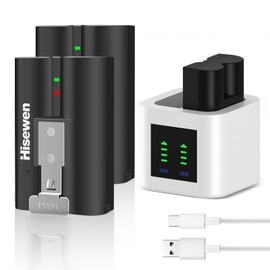 2-Pack 6040mAh Rechargeable Batteries with Charger Station for Ring-Doorbell Camera 2/3/4, Spotlight Camera and Stick Up Cam