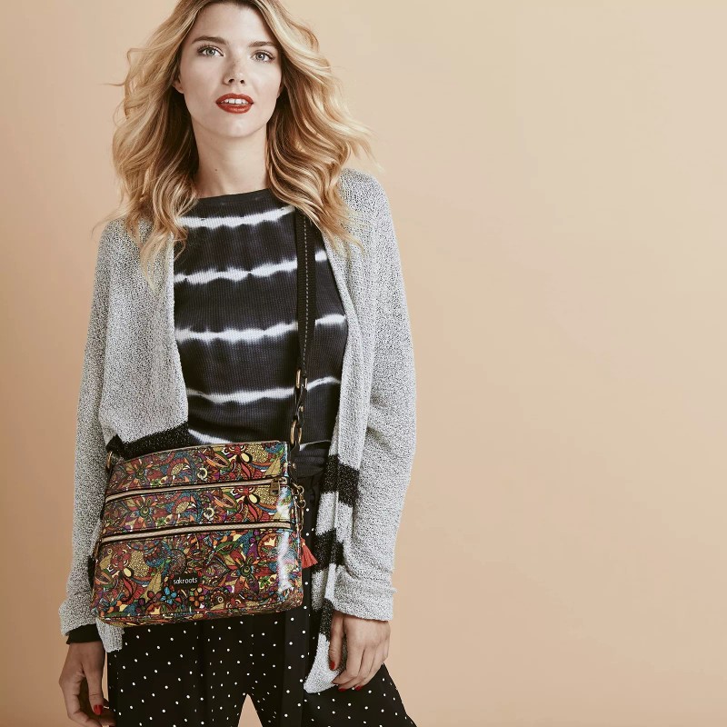 Sakroots Artist Circle Basic Crossbody Bag in Canvas, Multifunctiona