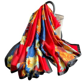 FAIRYGATE Seidenschals Damen 100% Seiden Schal aus reiner Seide Elegante Seidentuch Hohe Qualität Hautfreundlich Bunte Luxuriöse Schals 83016