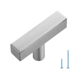 Ravinte 1 Pack Brushed Nickel T Bar Square Cabinet Knobs 2in Cabinet Pulls