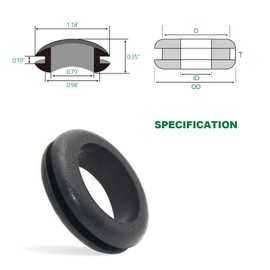 LAR-ME 1 Inch Rubber Grommets, 3/4” ID, 20PCS Rubber Grommets for Wiring, Rubber Hole Grommet for Wires, Cables, Plugs, Automotive
