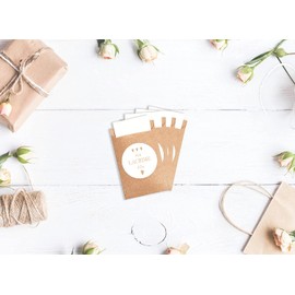 Plantvibes Fazzoletti Matrimonio Lacrime di Gioia - 100 Buste Matrimonio & 100 Adesivi Lacrime di Gioia Matrimonio Realizzato in Carta Naturale in Vintage Styles - Wedding Bag Matrimonio