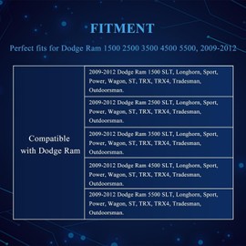 NLQR Front Both Sides Bottom & Back Replacement Seat Covers & Driver Bottom Foam Cushion Compatible with Dodge Ram 1500 2500 3500 4500 5500 2009 2010 2011 2012